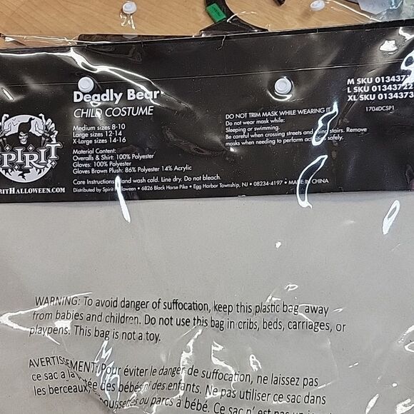 Kids Deadly Bear Costume - Picture 6 of 6